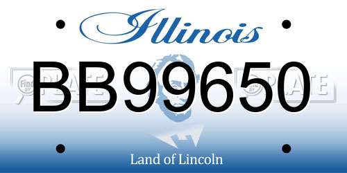 BB99650 Illinois License Plate