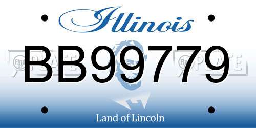 BB99779 Illinois License Plate