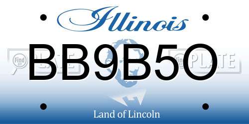 BB9B5O Illinois License Plate