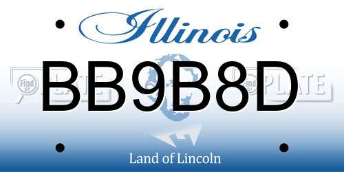 BB9B8D Illinois License Plate