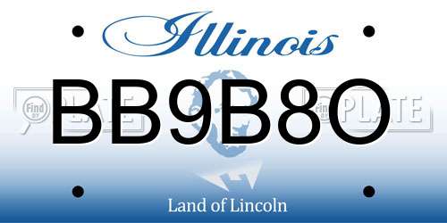 BB9B8O Illinois License Plate