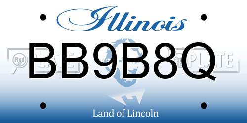 BB9B8Q Illinois License Plate