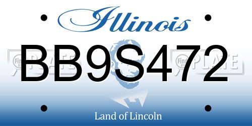 BB9S472 Illinois License Plate