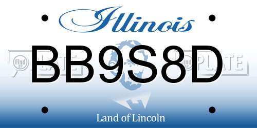 BB9S8D Illinois License Plate