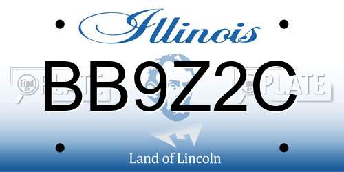 BB9Z2C Illinois License Plate