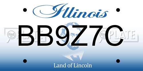 BB9Z7C Illinois License Plate