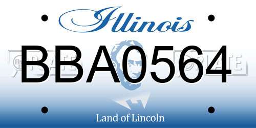 BBA0564 Illinois License Plate