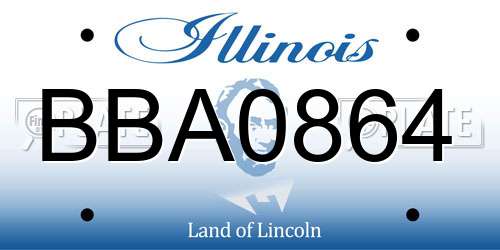 BBA0864 Illinois License Plate