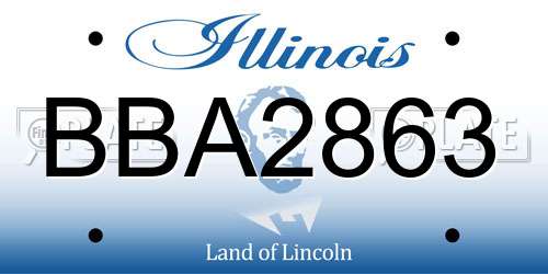 BBA2863 Illinois License Plate