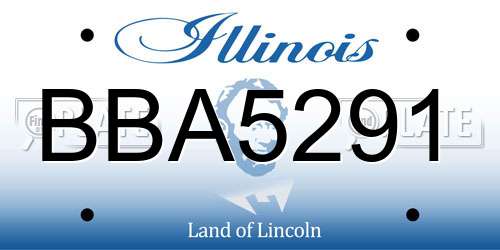 BBA5291 Illinois License Plate