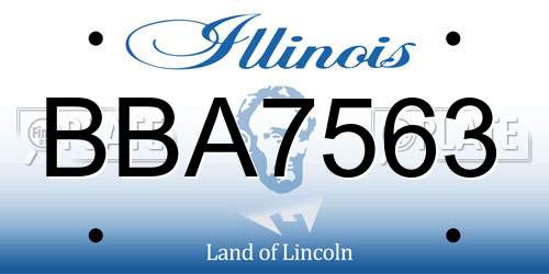 BBA7563 Illinois License Plate