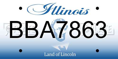 BBA7863 Illinois License Plate