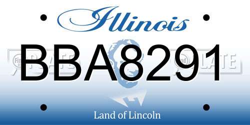 BBA8291 Illinois License Plate