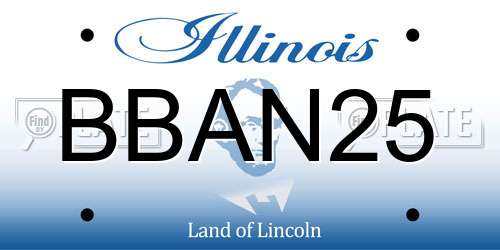 BBAN25 Illinois License Plate