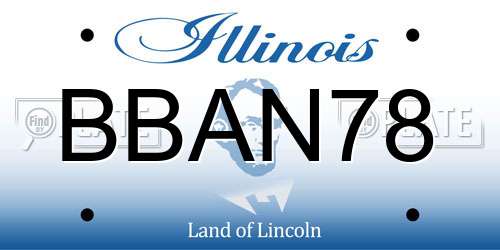 BBAN78 Illinois License Plate