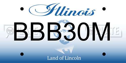 BBB30M Illinois License Plate