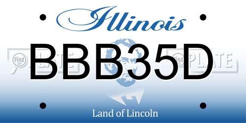 BBB35D Illinois License Plate