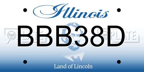 BBB38D Illinois License Plate