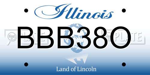 BBB38O Illinois License Plate