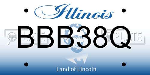 BBB38Q Illinois License Plate