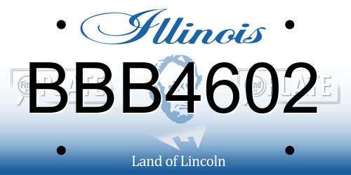 BBB4602 Illinois License Plate