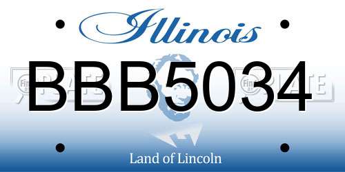 BBB5034 Illinois License Plate