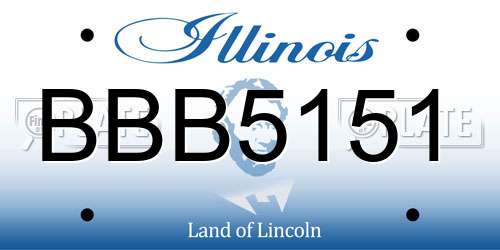 BBB5151 Illinois License Plate