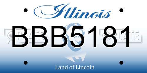 BBB5181 Illinois License Plate