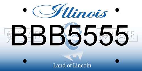 BBB5555 Illinois License Plate