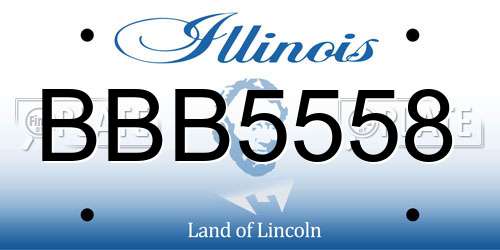 BBB5558 Illinois License Plate