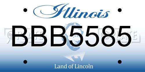 BBB5585 Illinois License Plate