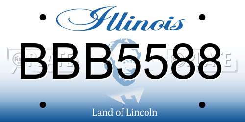 BBB5588 Illinois License Plate