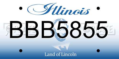 BBB5855 Illinois License Plate