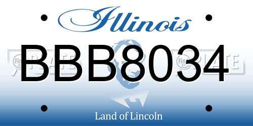 BBB8034 Illinois License Plate