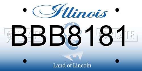 BBB8181 Illinois License Plate