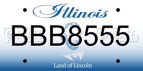 BBB8555 Illinois License Plate