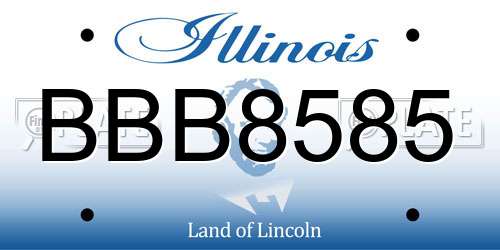 BBB8585 Illinois License Plate