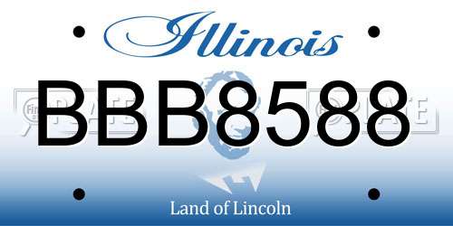 BBB8588 Illinois License Plate