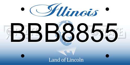 BBB8855 Illinois License Plate