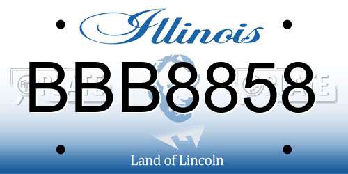 BBB8858 Illinois License Plate