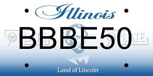 BBBE50 Illinois License Plate