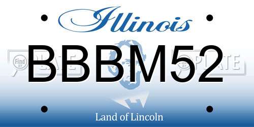 BBBM52 Illinois License Plate