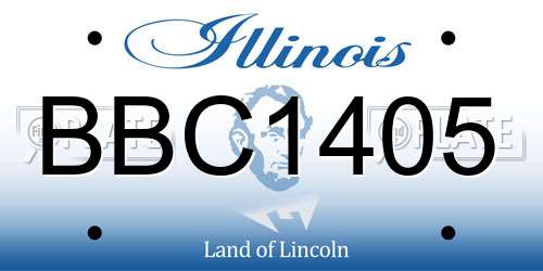 BBC1405 Illinois License Plate