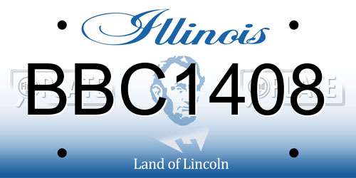 BBC1408 Illinois License Plate