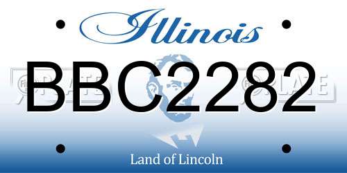 BBC2282 Illinois License Plate