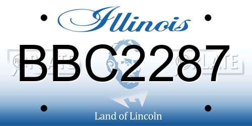 BBC2287 Illinois License Plate