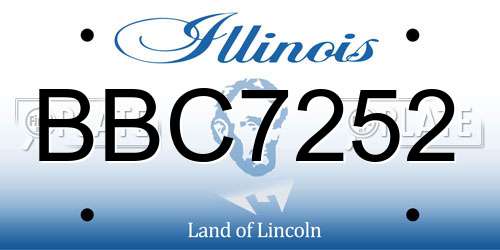 BBC7252 Illinois License Plate