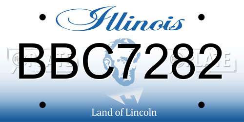 BBC7282 Illinois License Plate