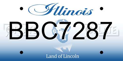 BBC7287 Illinois License Plate