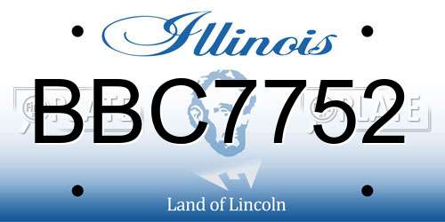 BBC7752 Illinois License Plate